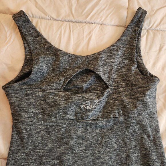 KUHL Mova Aktiv charcoal grey tank dress cutout back - Picture 5 of 11